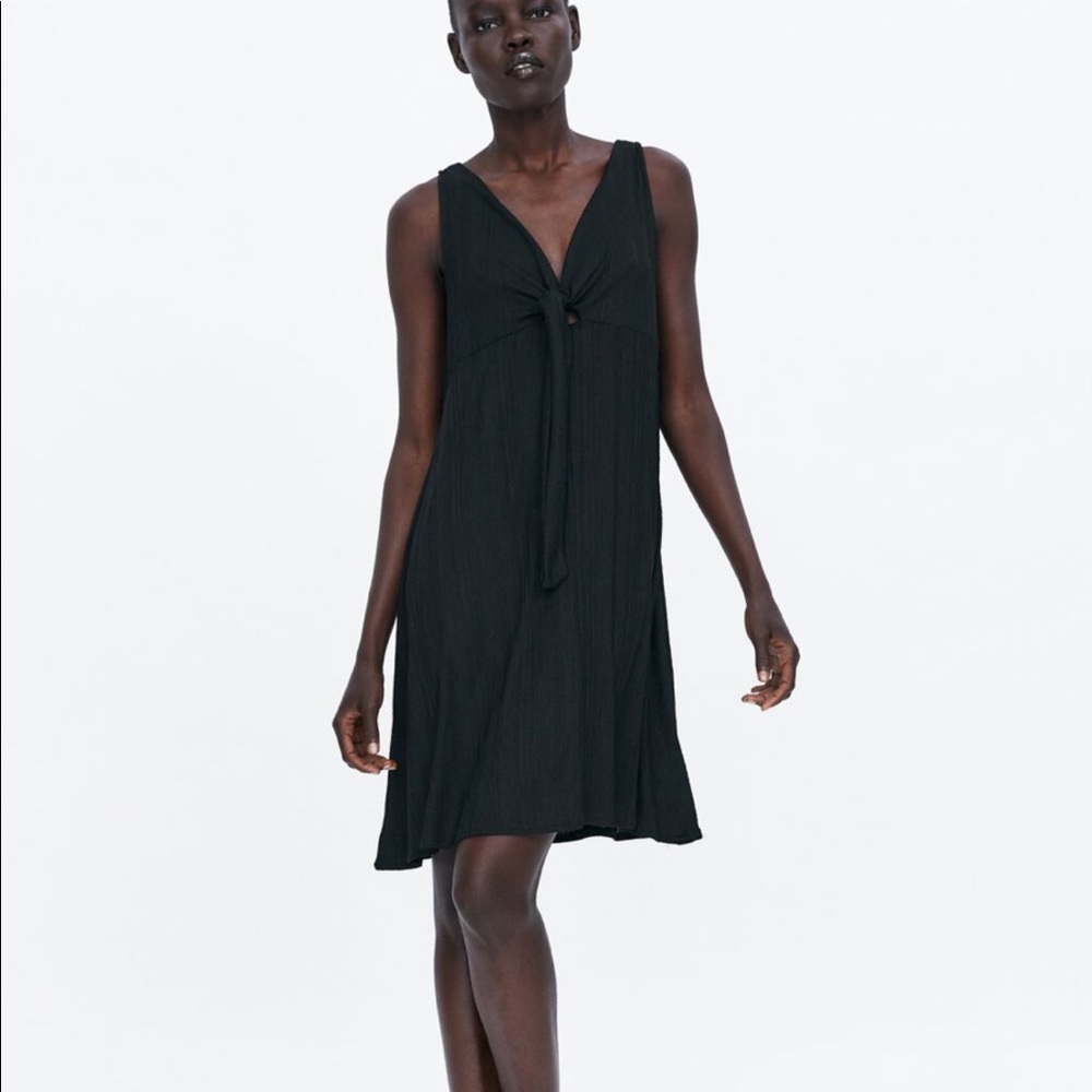 NWT Zara Black Knotted Dress